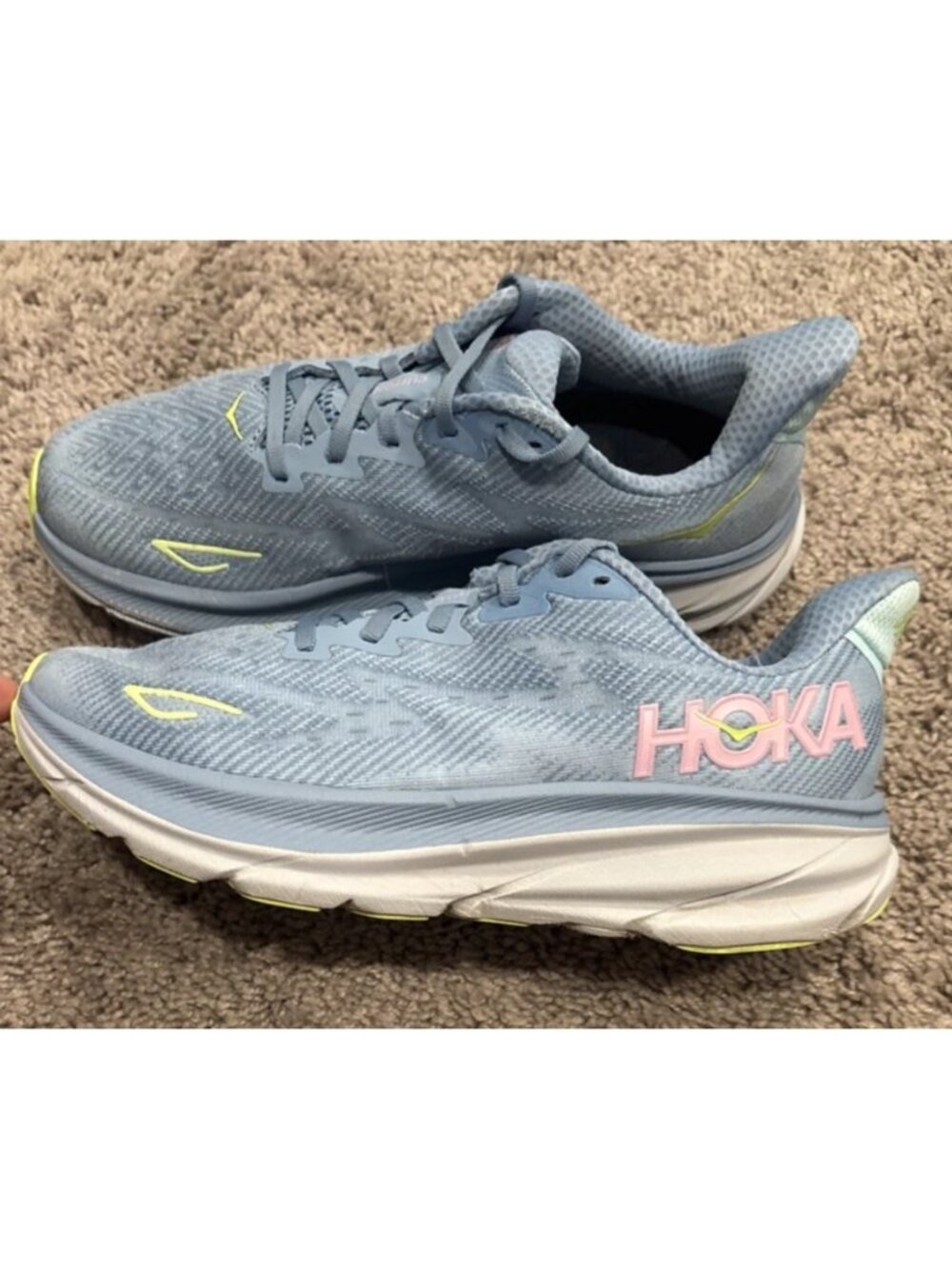 Nice Hoka One One Sneakers Womens 9.5 B Clifton 9 Blue 1132211 DNK Running Shoes